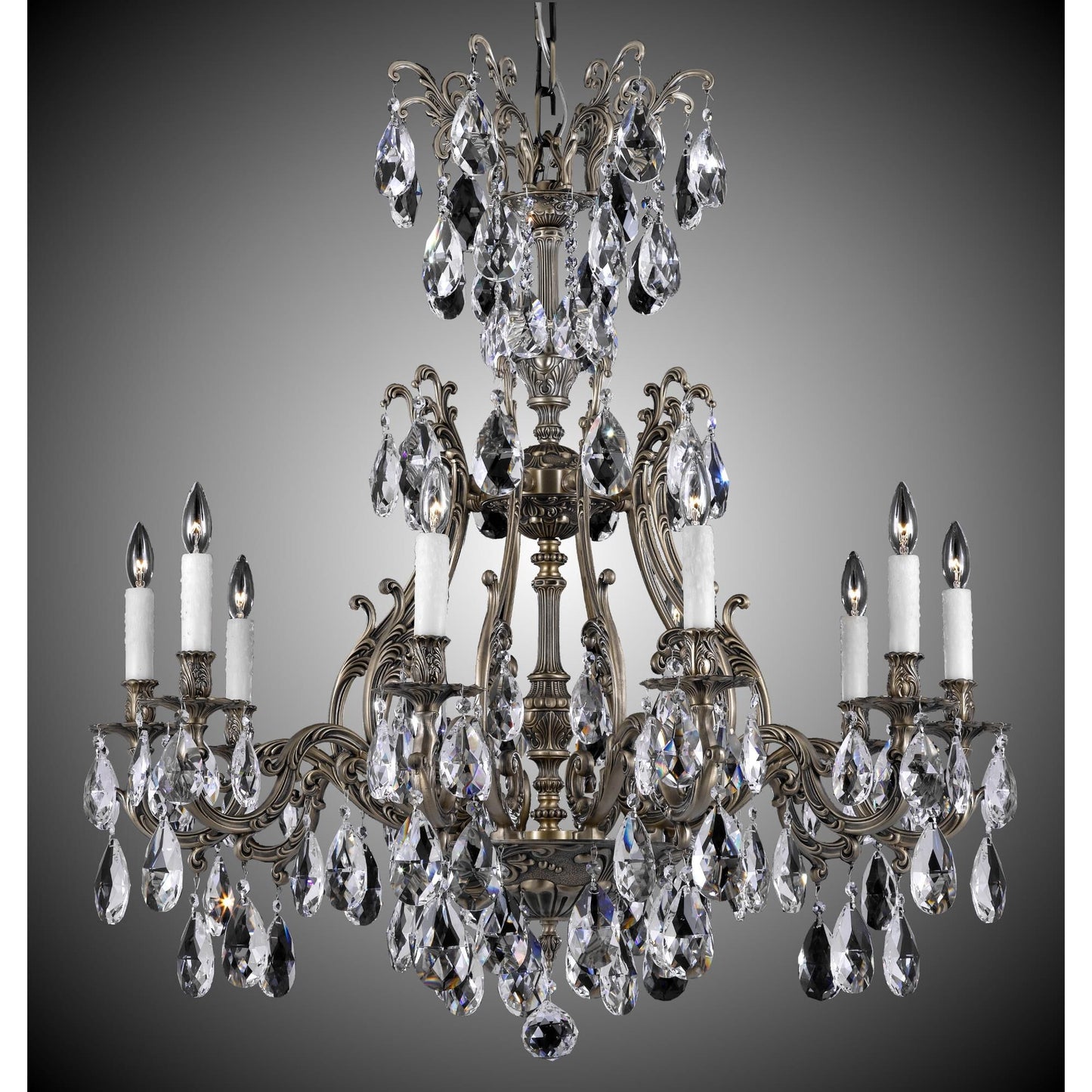 American Brass And Crystal Chateau 10 Light Chandelier Cp323402