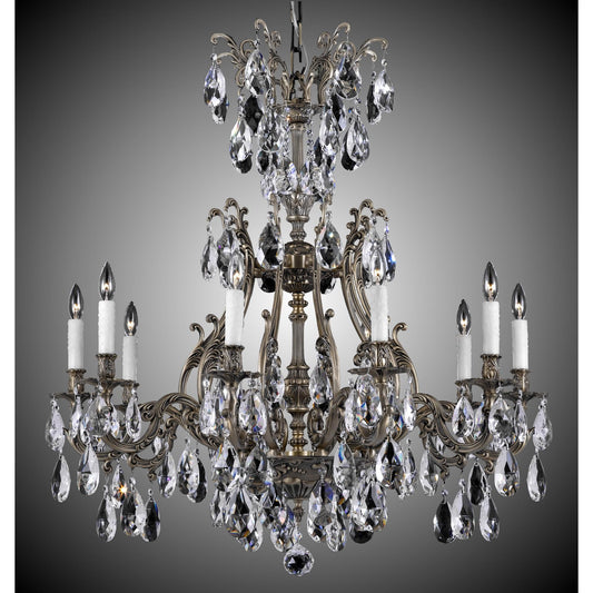 American Brass And Crystal Chateau 10 Light Chandelier Cp323402