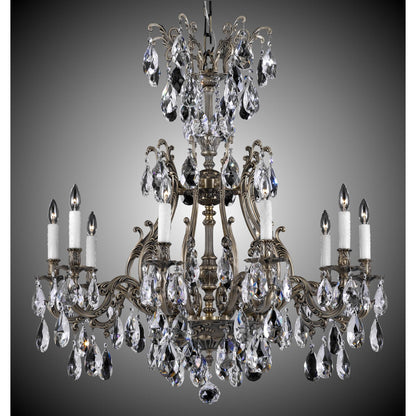 American Brass And Crystal Chateau 10 Light Chandelier Cp323402