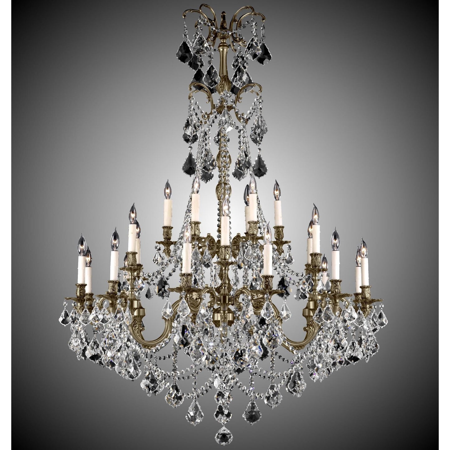 American Brass And Crystal Sterling 32 Light Mini Chandelier Cp344335