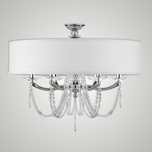 American Brass And Crystal Kensington 28 Inch 6 Light Semi Flush Mount Cp791754