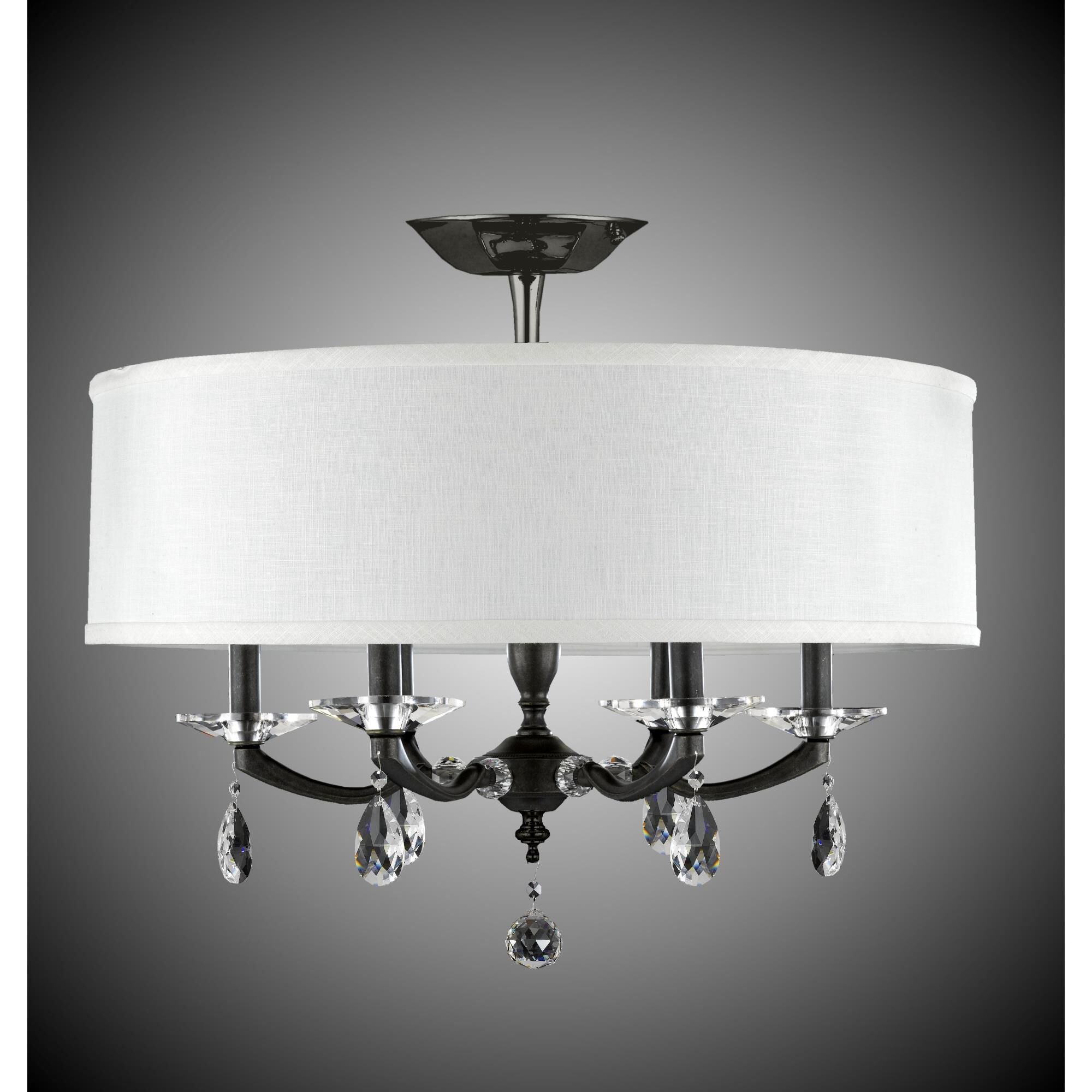 American Brass And Crystal Kensington 6 Light Semi Flush Mount