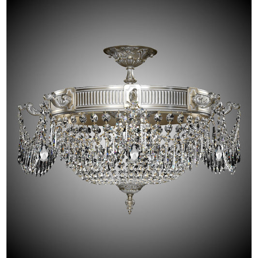 American Brass And Crystal Valencia 24 Inch 8 Light Flush Mount Cp142860