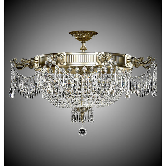 American Brass And Crystal Valencia 30 Inch 9 Light Flush Mount Cp361909