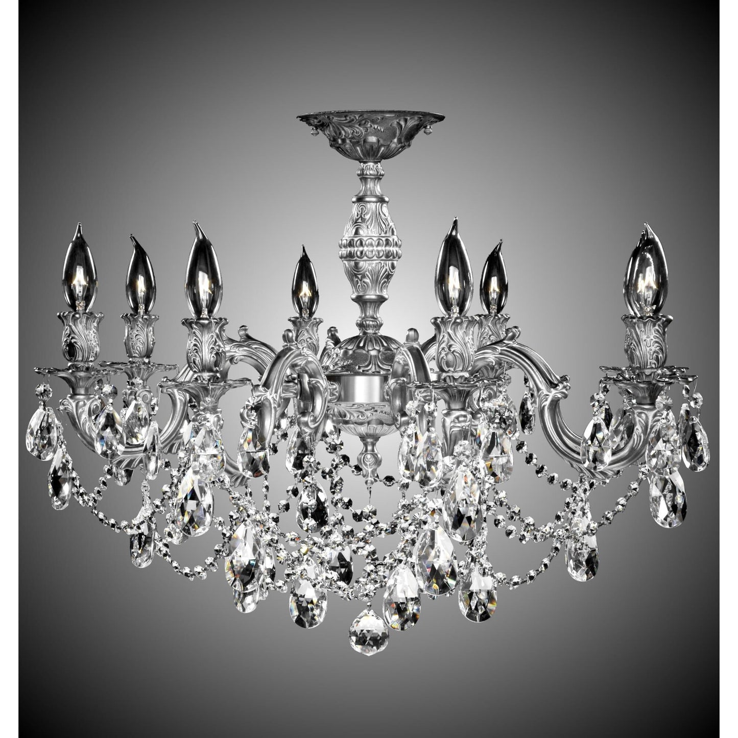 American Brass And Crystal Rosetta 8 Light Flush Mount Cp142890