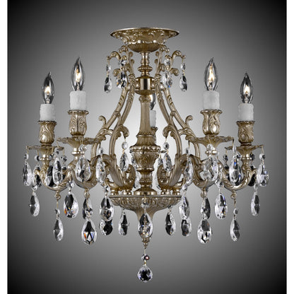 American Brass And Crystal Chateau 5 Light Flush Mount Cp363317