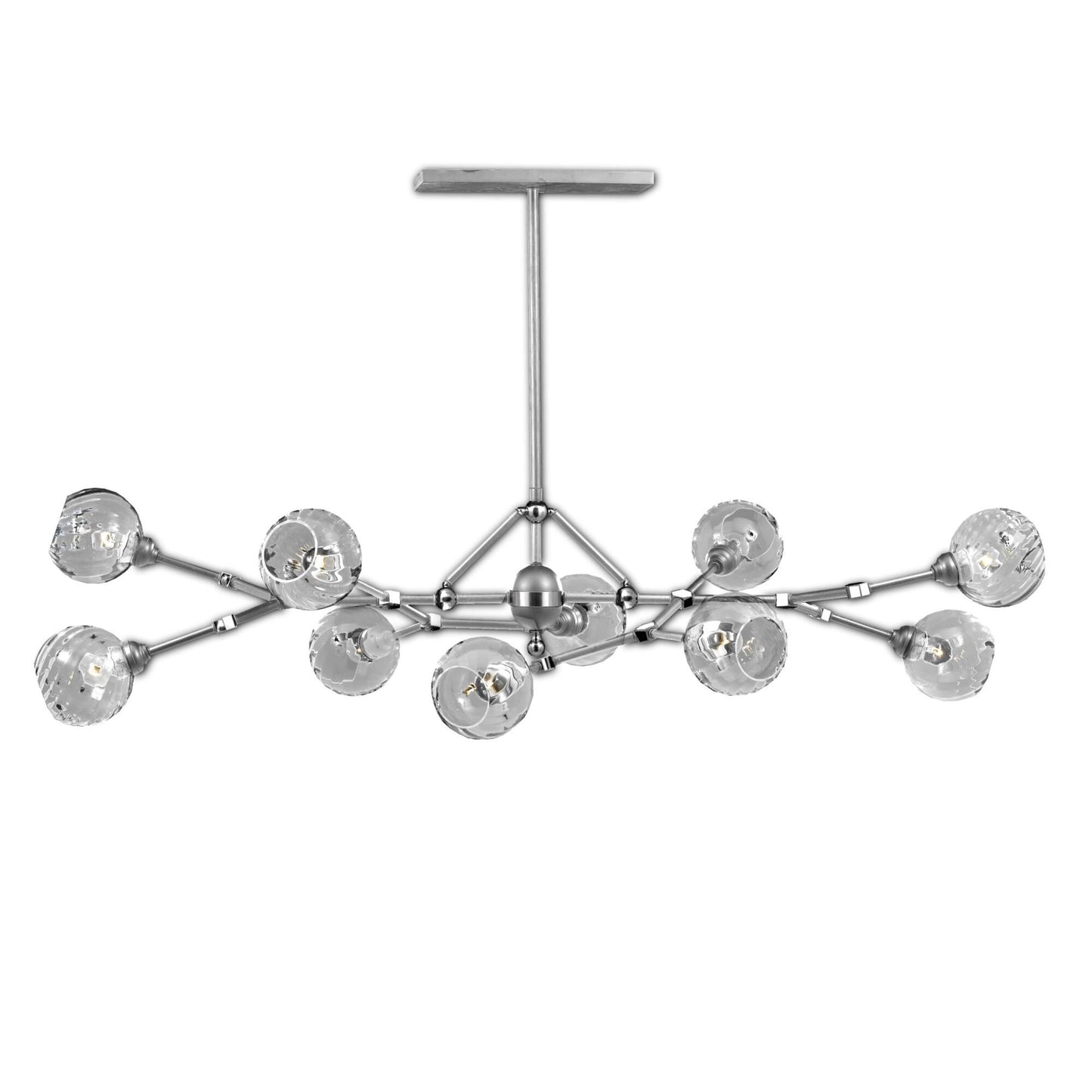 American Brass And Crystal American Brass And Crystal Magro Globe Linear 22 Inch 10 Light Linear Suspension Light Cp477432