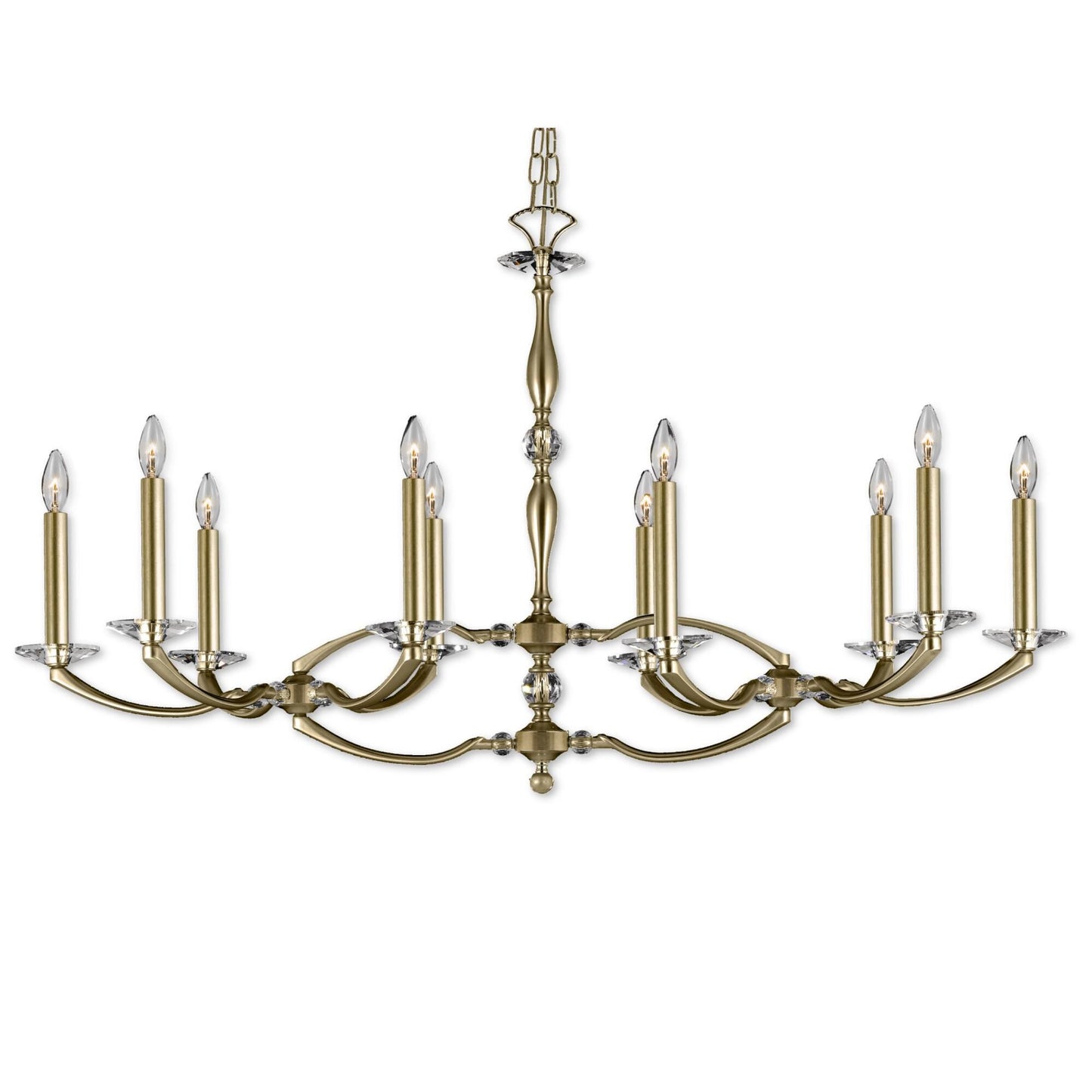 American Brass And Crystal Kensington 23 Inch 10 Light Chandelier Cp150526