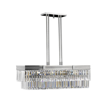 American Brass And Crystal American Brass And Crystal Valencia 13 Inch 12 Light Linear Suspension Light Cp415600