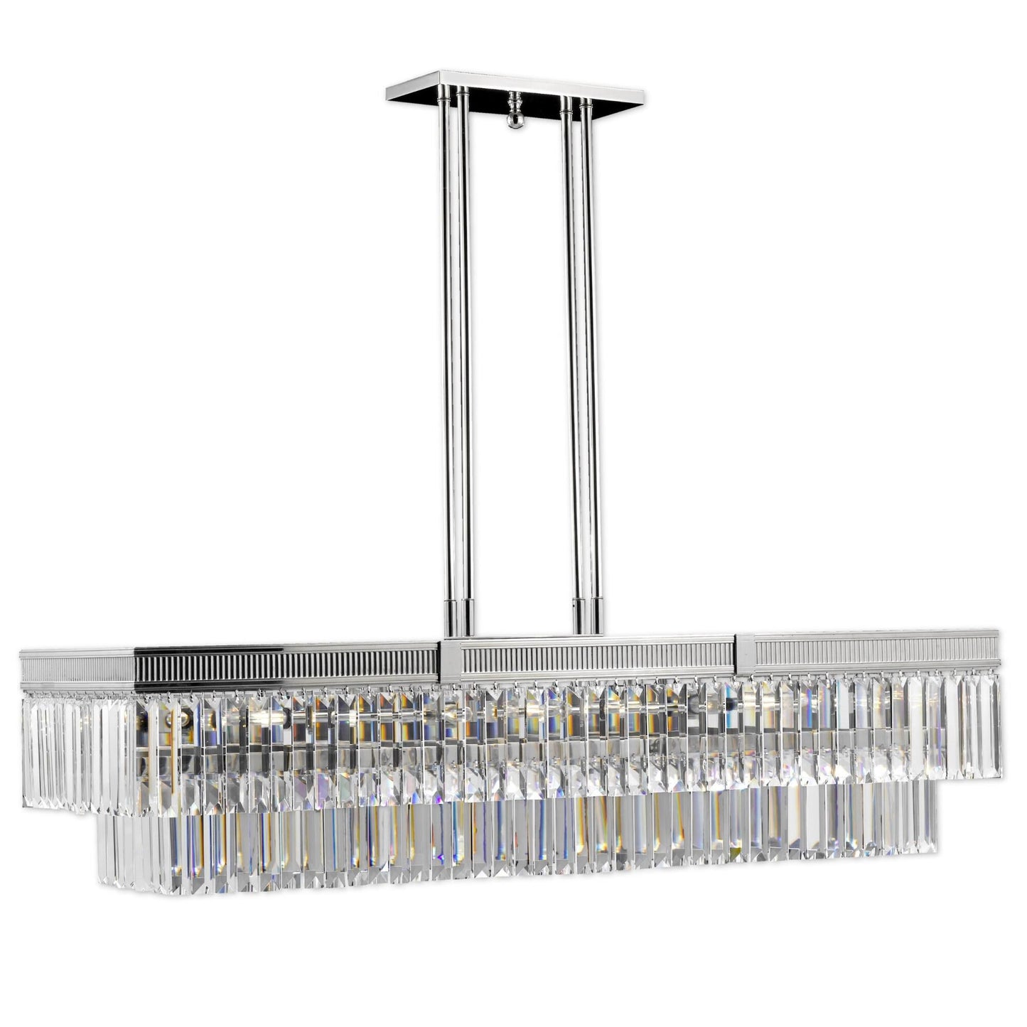 American Brass And Crystal American Brass And Crystal Valencia Modern Linear 16 Inch 12 Light Linear Suspension Light Cp477435