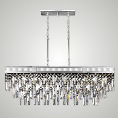 American Brass And Crystal Valencia Modern 40 Inch 12 Light Linear Suspension Light Cp791757