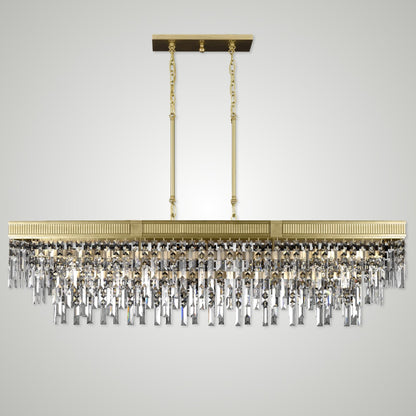 American Brass And Crystal Valencia Modern 54 Inch 12 Light Linear Suspension Light Cp791758