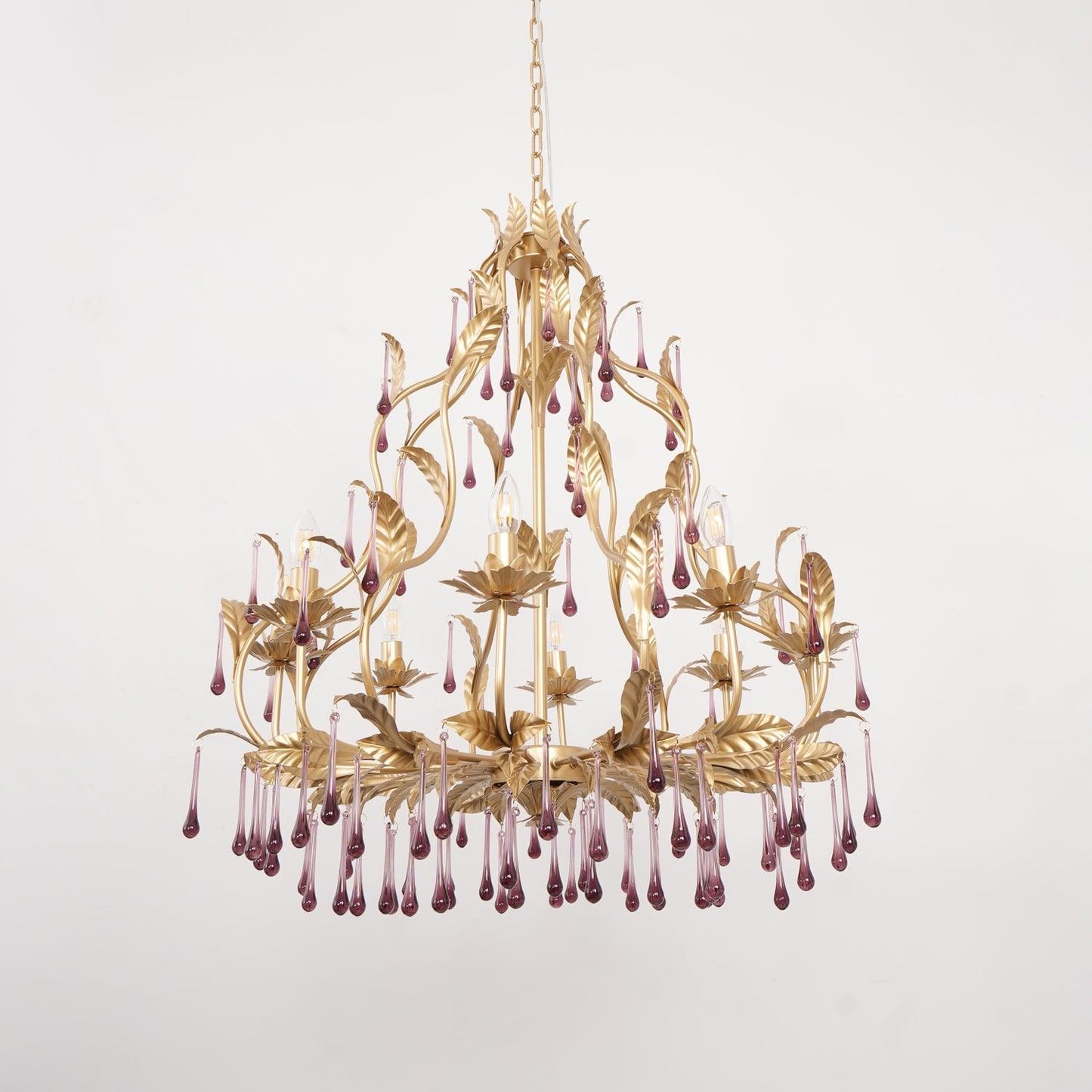 Amethyst Drops Glass Chandelier