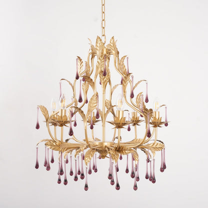 Amethyst Drops Glass Chandelier