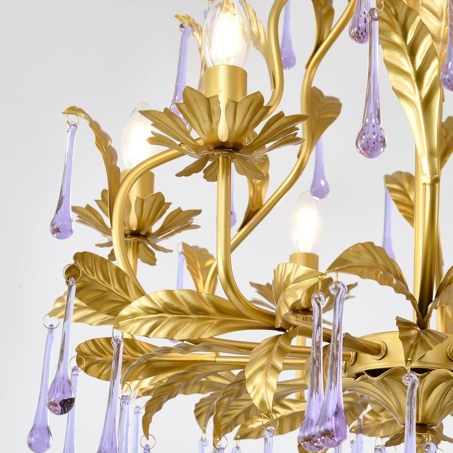 Amethyst Drops Glass Chandelier