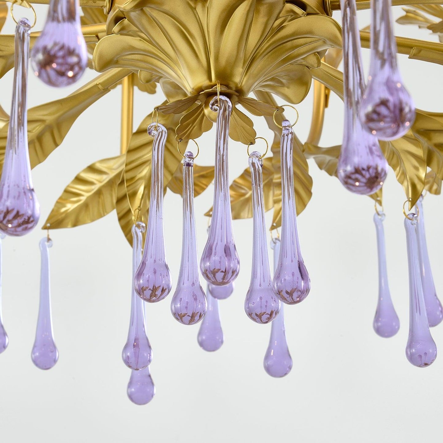 Amethyst Drops Glass Chandelier