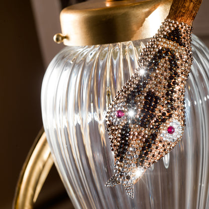 Gold Crystal Twisted Design Floor Lamp