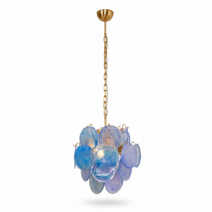 Aqua Blue Glass Murano Chandelier
