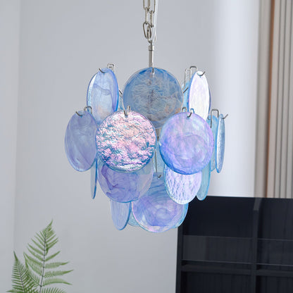 Aqua Blue Glass Murano Chandelier