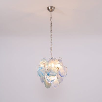 Aqua Blue Glass Murano Chandelier