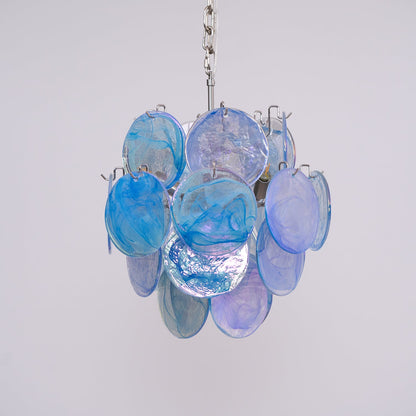 Aqua Blue Glass Murano Chandelier