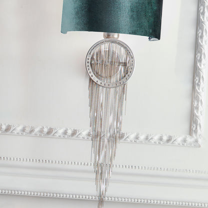 Silver Crystal Velvet Wall Light
