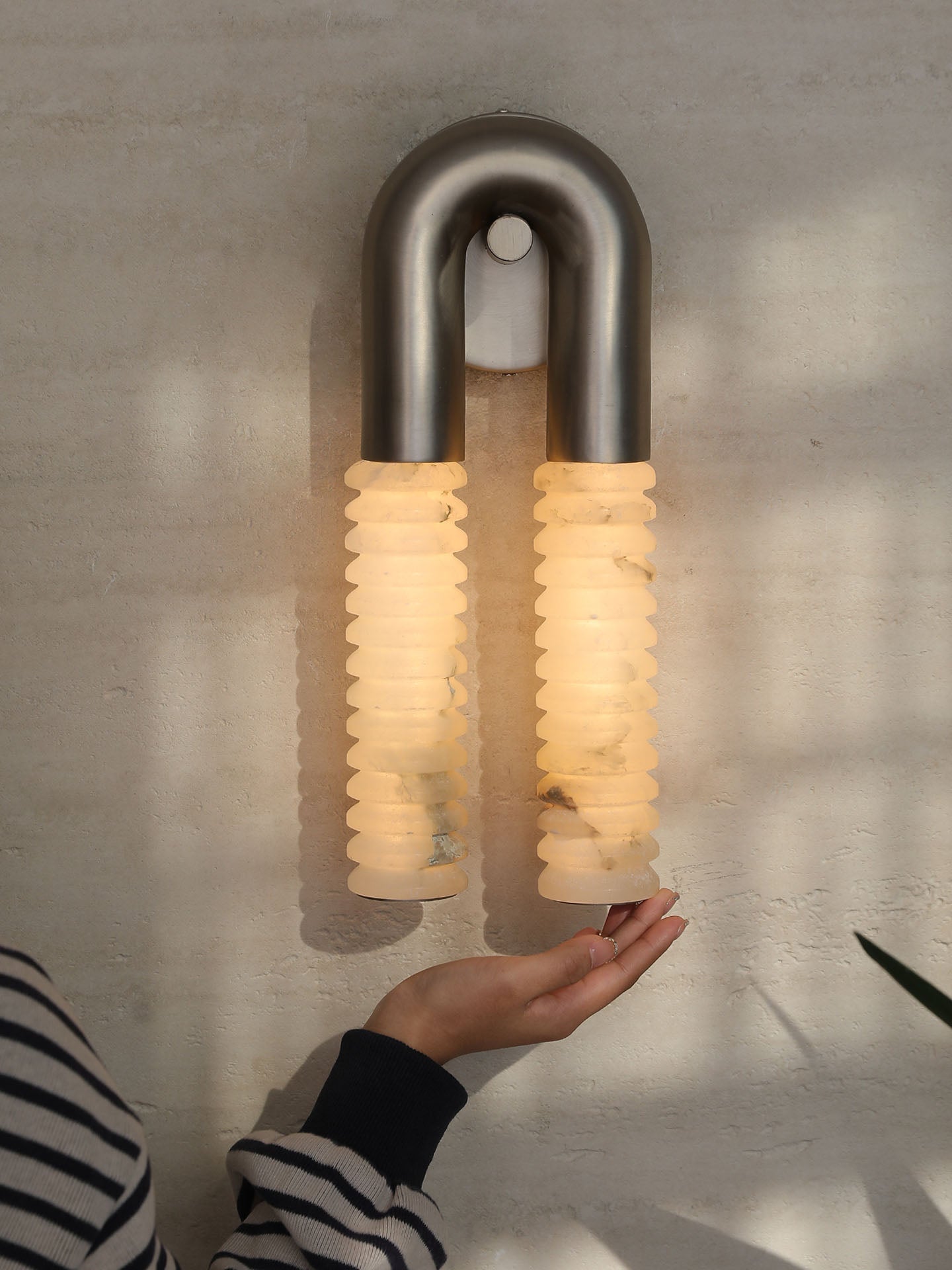 Arc Ridge Alabaster Wall Sconce