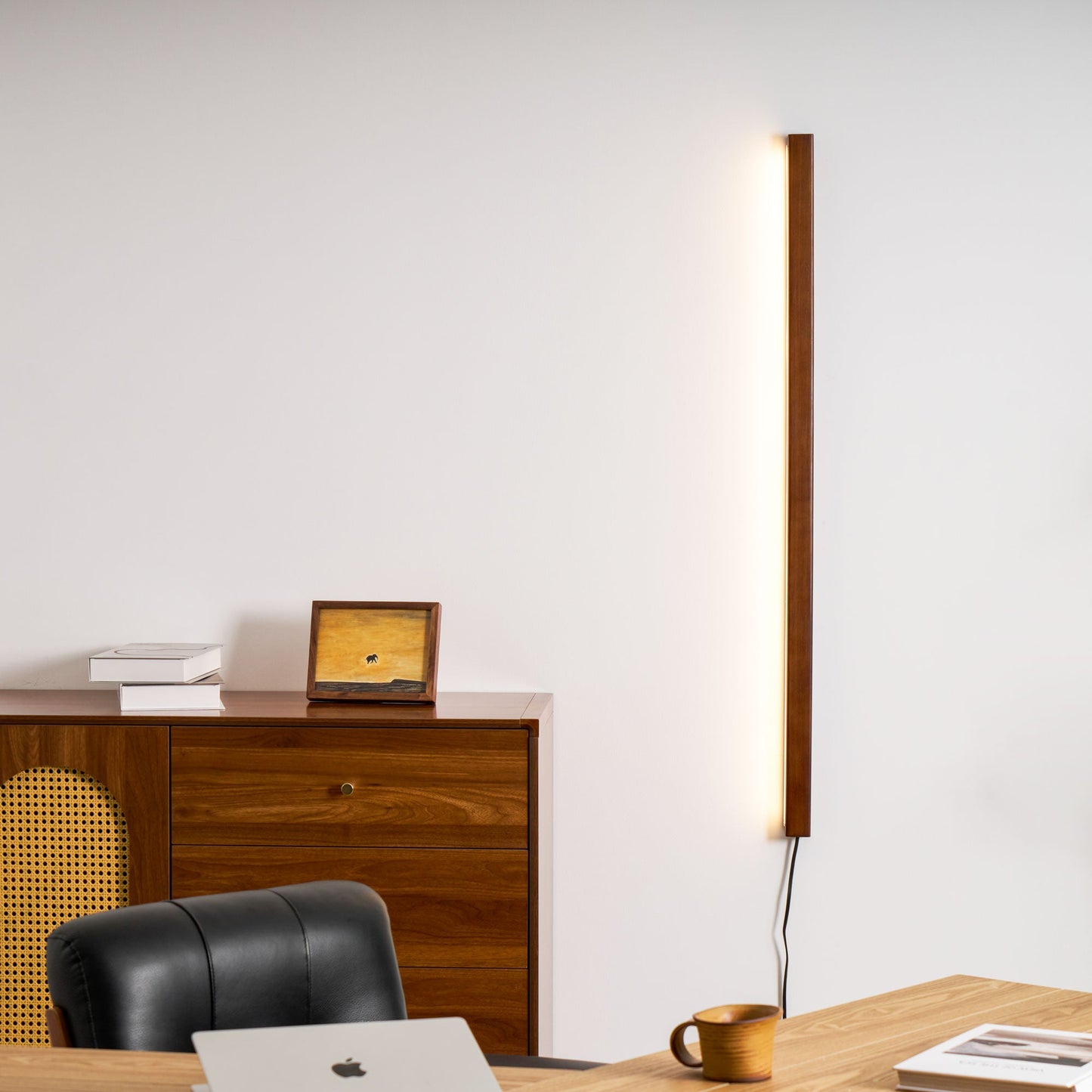 Arlo Linear Wood Plug-in Wall Light