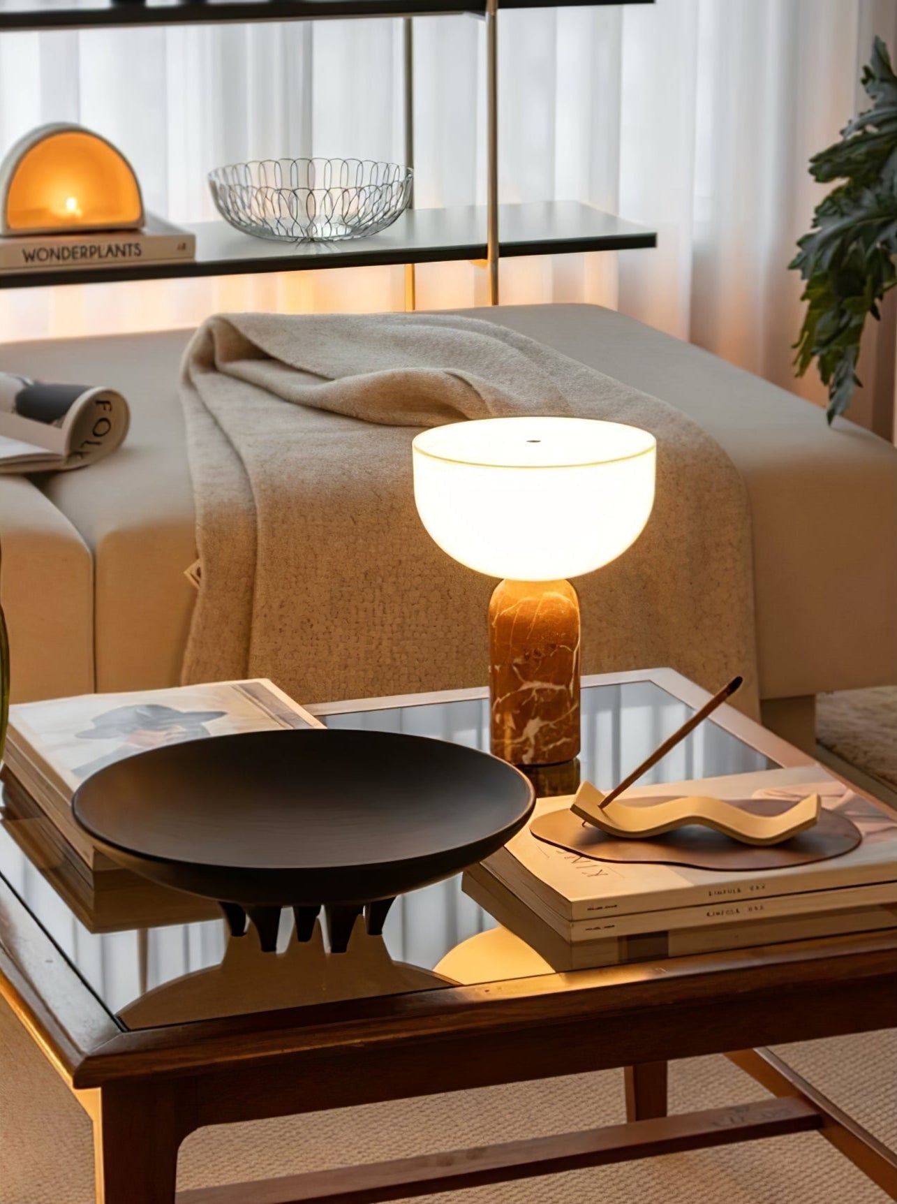 Arno Sphere Marble Table Lamp