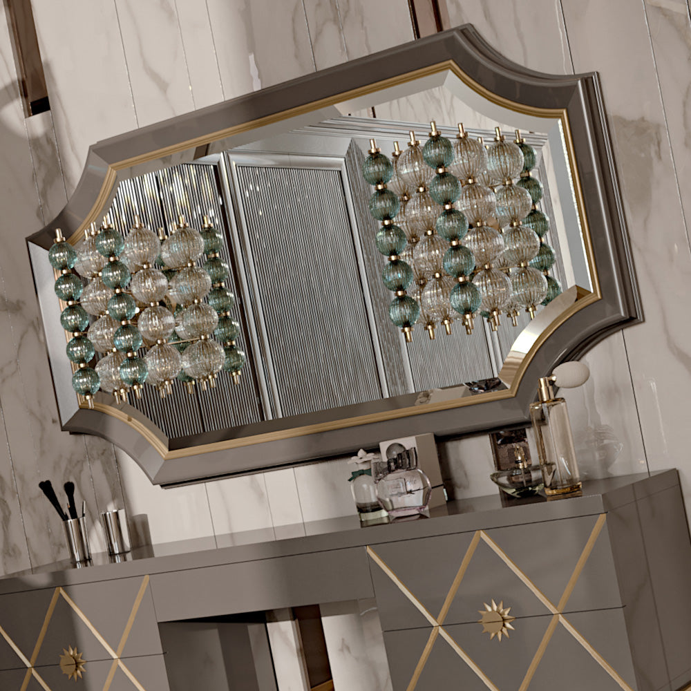 Art Deco Inspired Italian Designer 5 Drawer Dressing Table