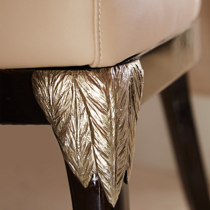 Art Deco Inspired Tiered Leather Upholstered Chair