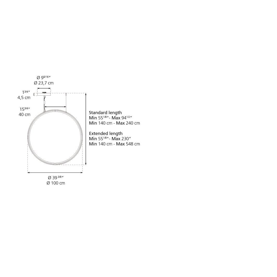 Artemide Ernesto Gismondi Discovery 39 Inch Led Large Pendant Cp735544