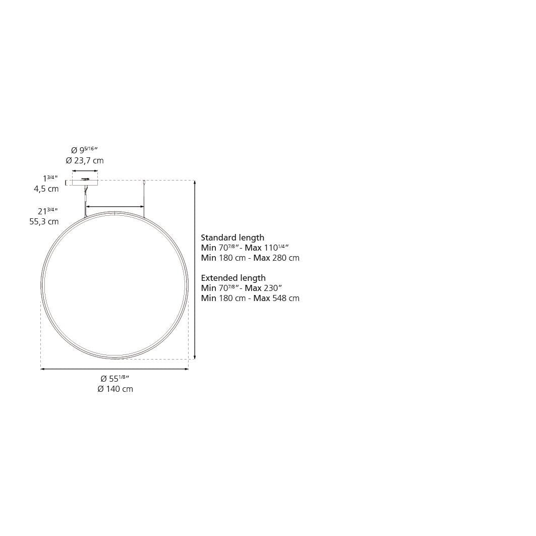 Artemide Ernesto Gismondi Discovery 55 Inch Led Large Pendant Cp735545