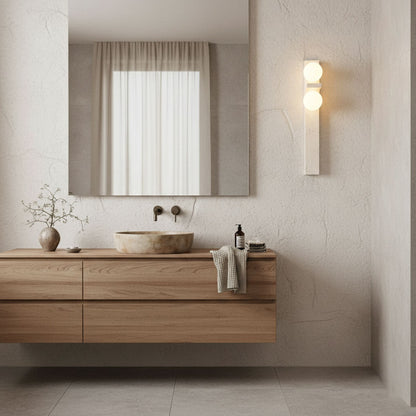 Asymmetrical Travertine Wall Sconce