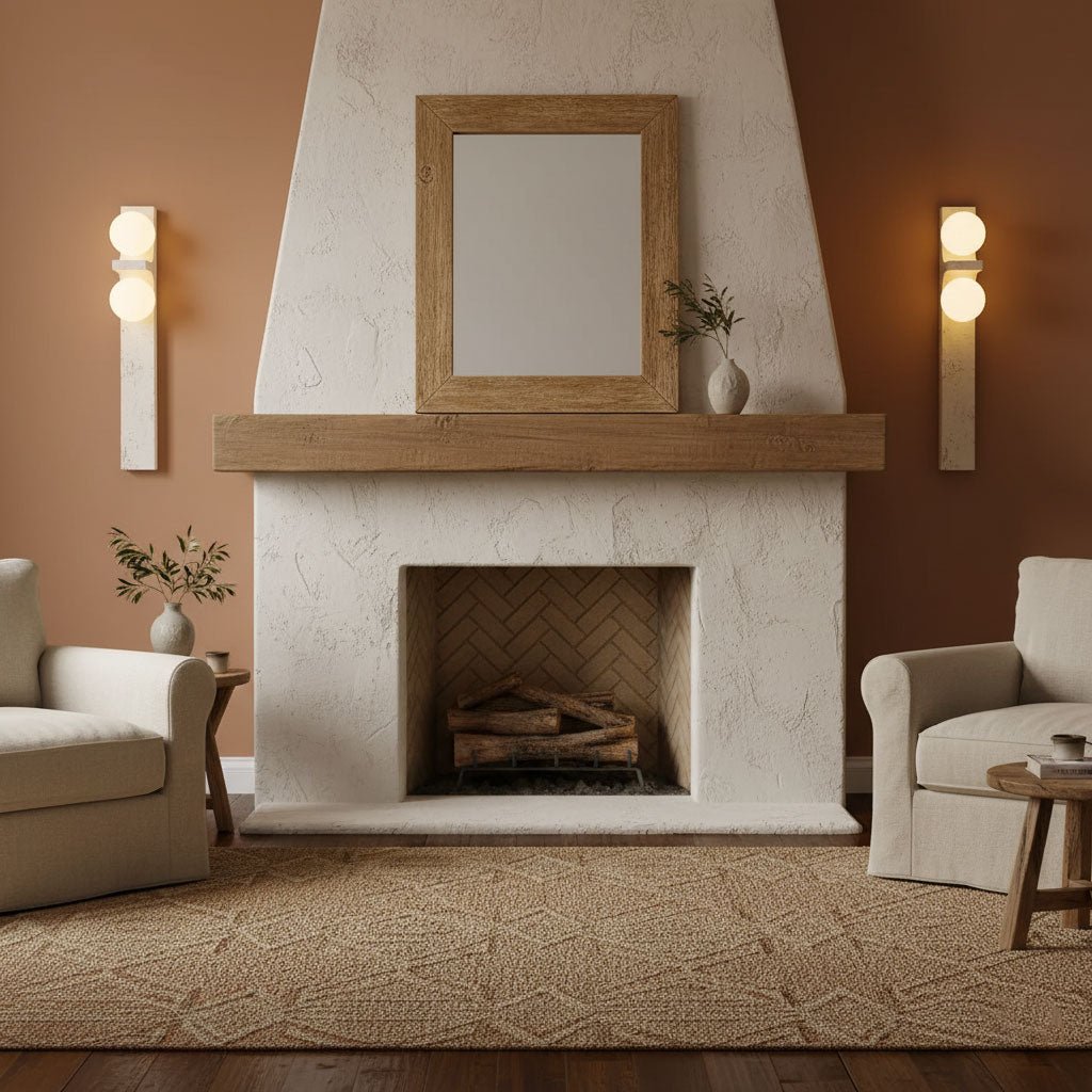 Asymmetrical Travertine Wall Sconce