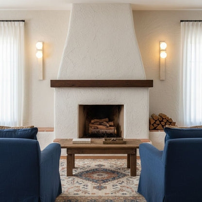 Asymmetrical Travertine Wall Sconce