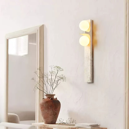 Asymmetrical Travertine Wall Sconce