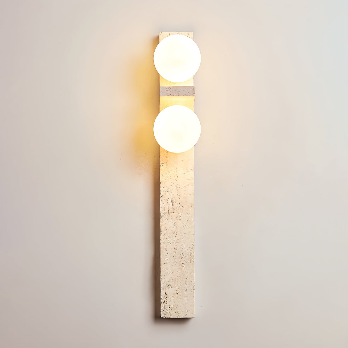 Asymmetrical Travertine Wall Sconce