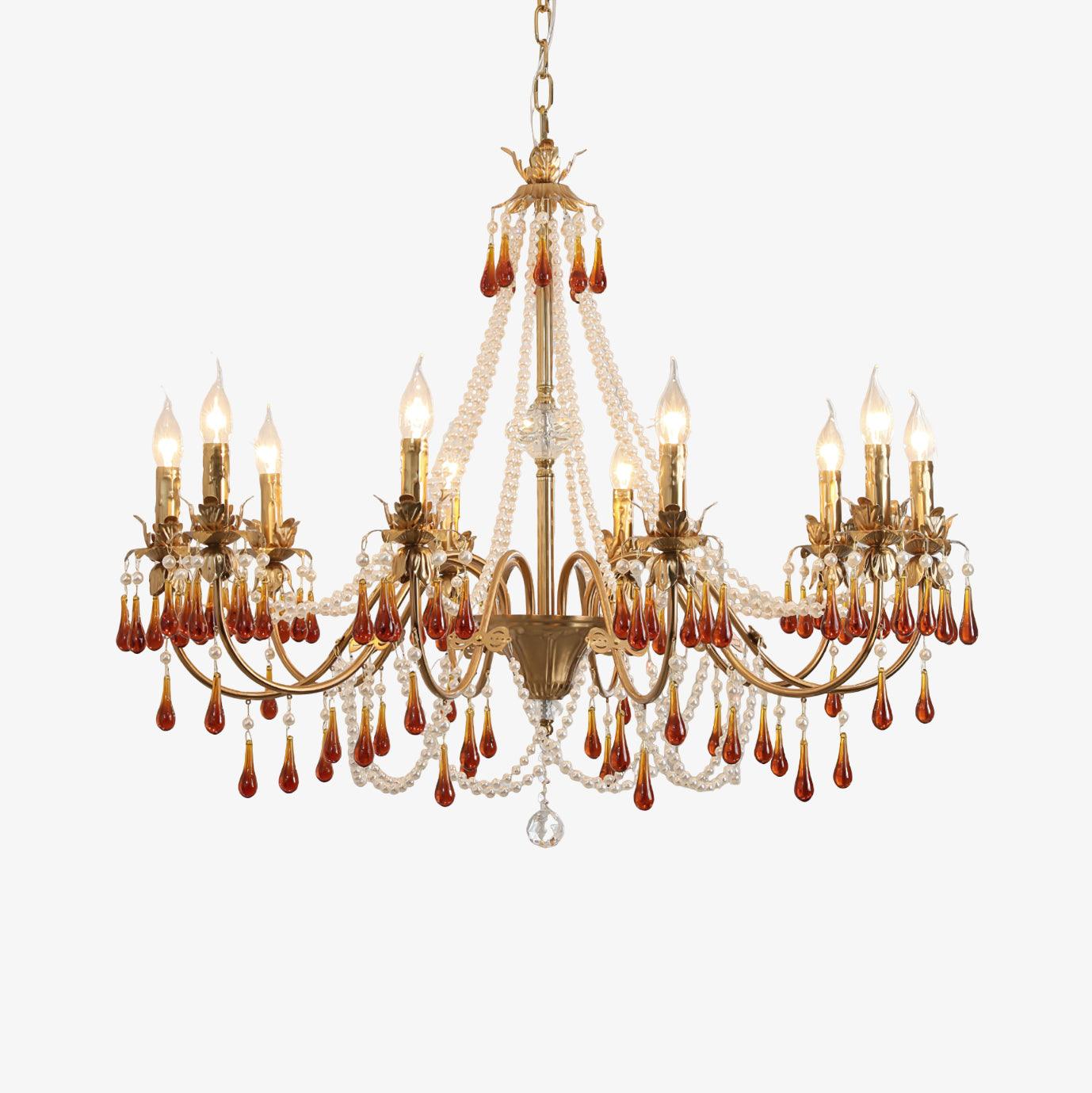 Aureate Amber Crystal Chandelier