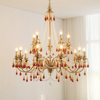 Aureate Amber Crystal Chandelier