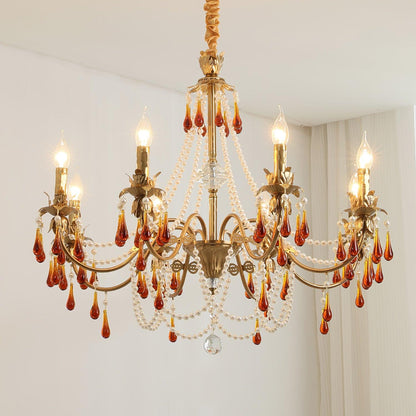 Aureate Amber Crystal Chandelier