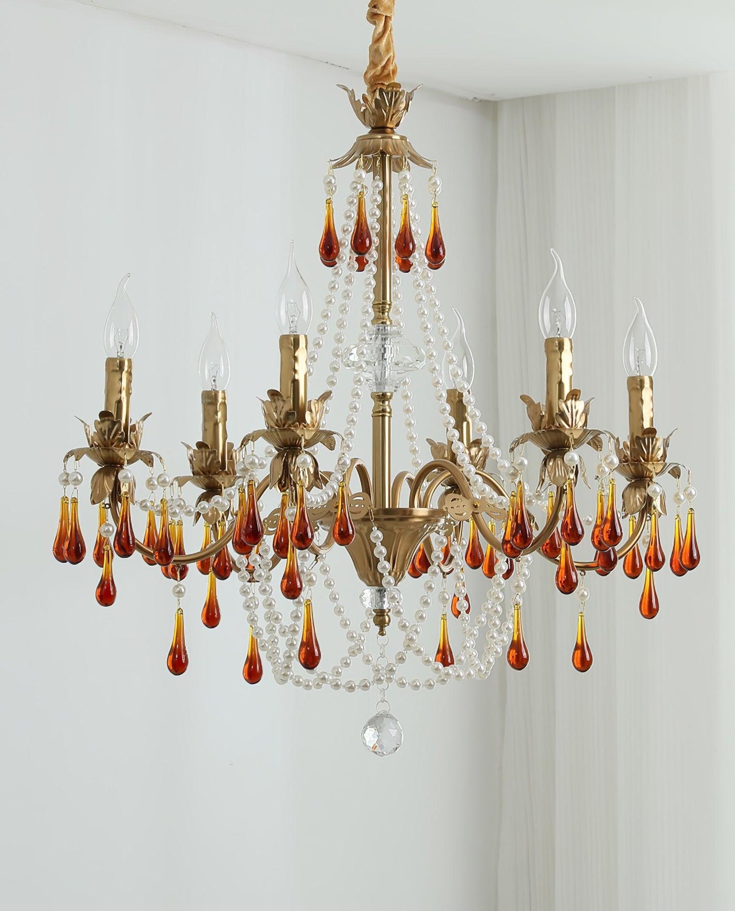 Aureate Amber Crystal Chandelier