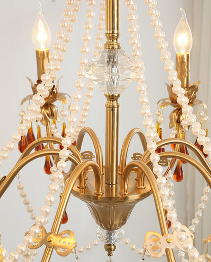 Aureate Amber Crystal Chandelier