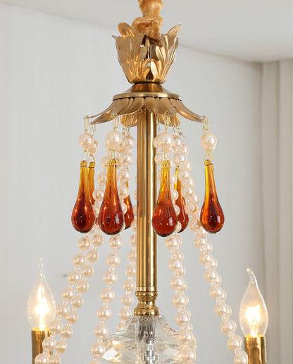 Aureate Amber Crystal Chandelier