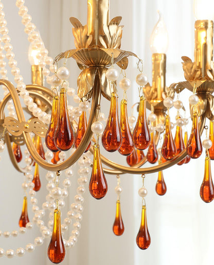 Aureate Amber Crystal Chandelier