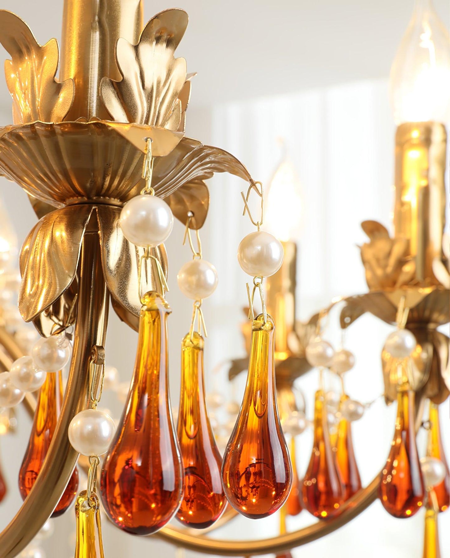 Aureate Amber Crystal Chandelier