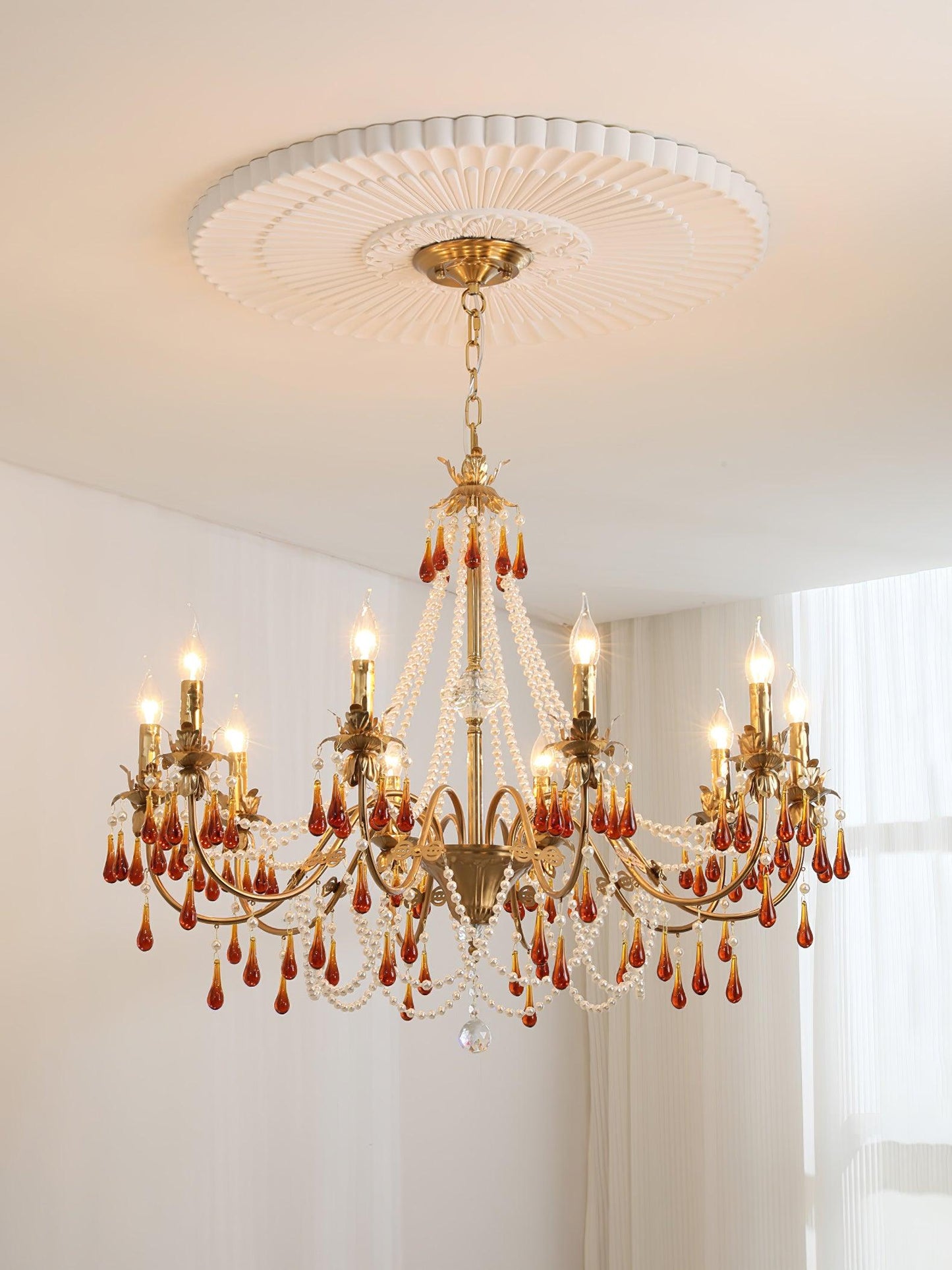 Aureate Amber Crystal Chandelier