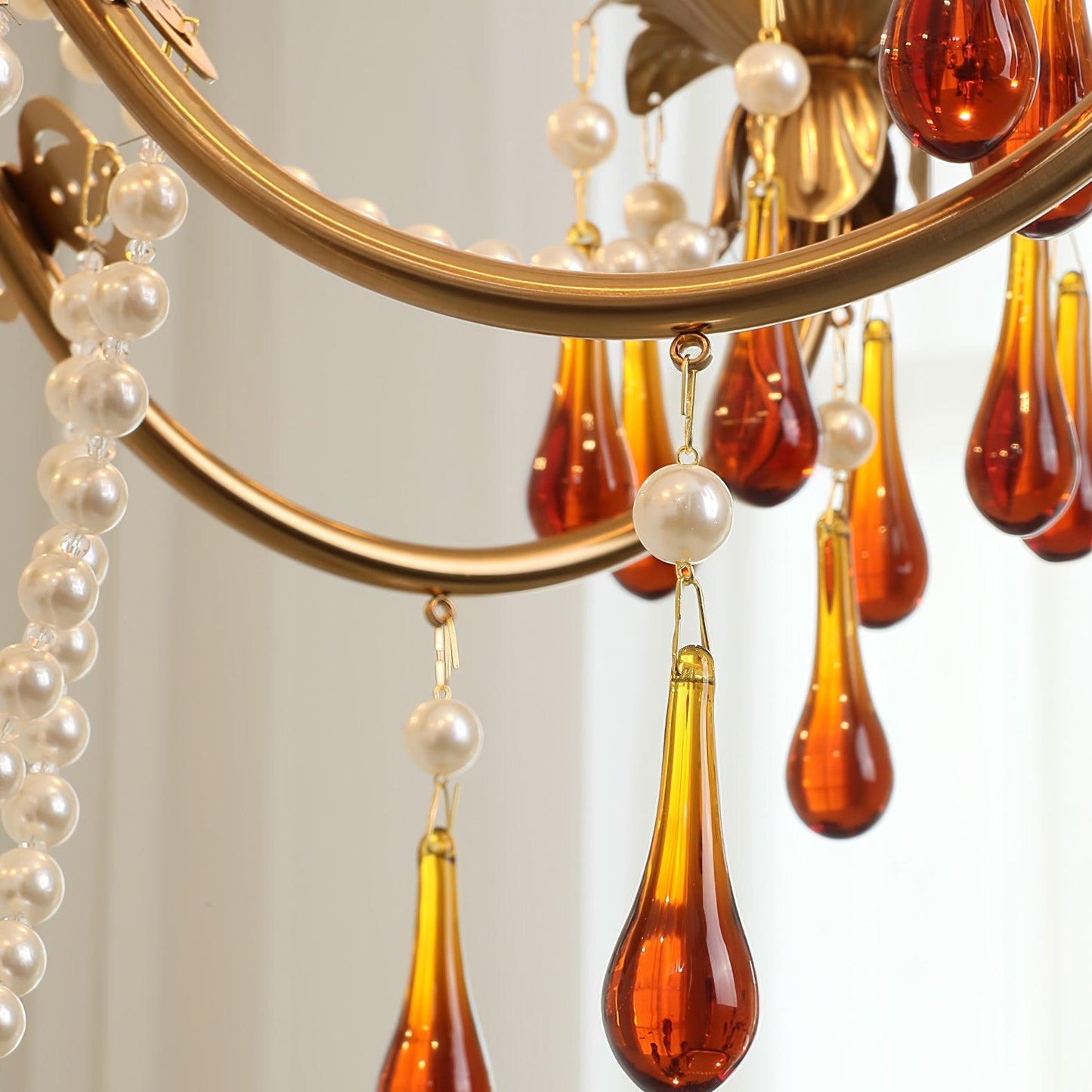 Aureate Amber Crystal Chandelier