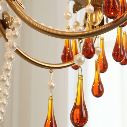 Aureate Amber Crystal Chandelier