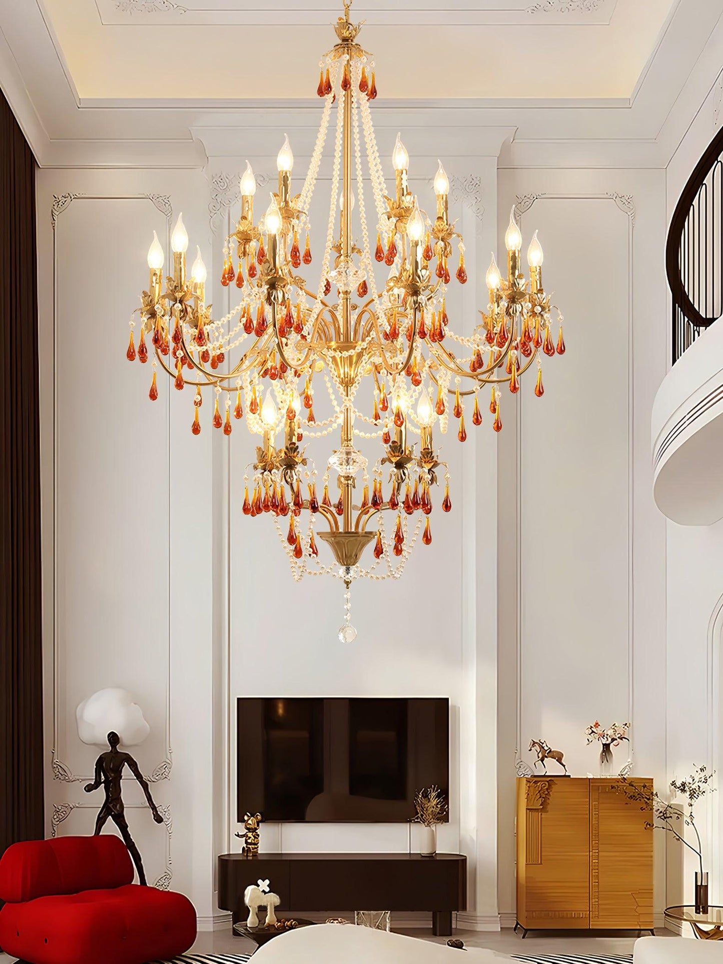 Aureate Amber Crystal Chandelier